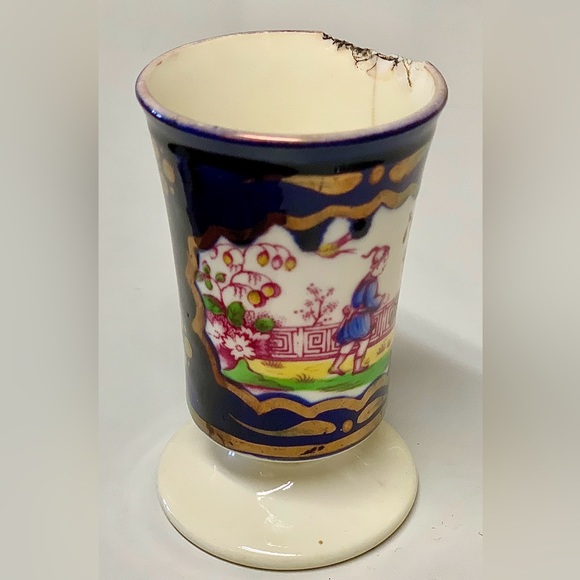 19th Century Antique Gaudy Welsh Chinoisserie Pattern Hand Painted Luster Vase - Picture 14 of 16
